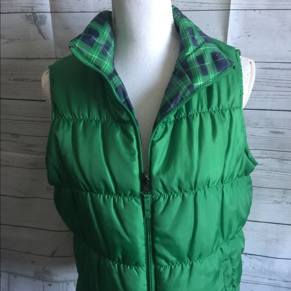 Jackets & Blazers - Reversible Green Puffy Vest Large